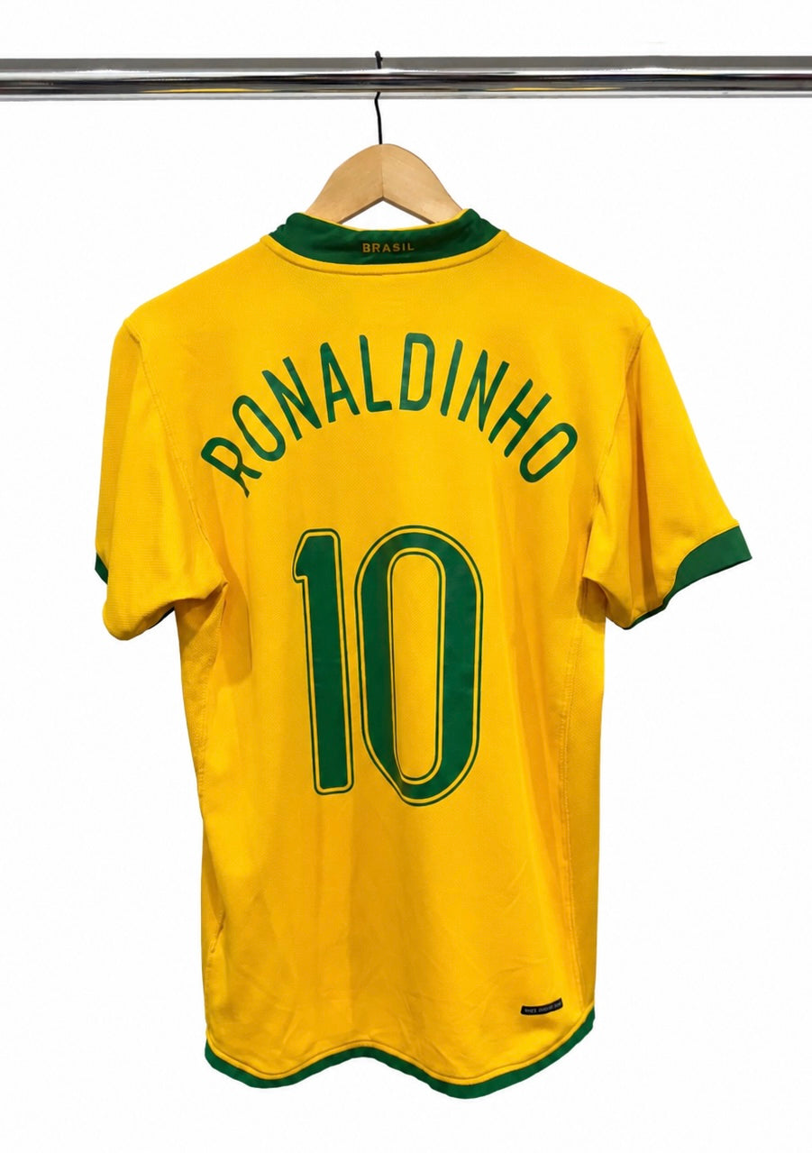 2006-08 Brazil Nike Ronaldinho #10 Home Shirt